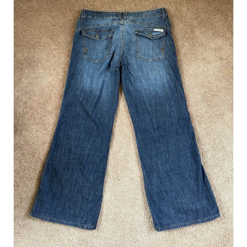 Calvin Klein Jeans Womens 12 Wide Leg Denim Blue CKJ WP27A15 - Picture 7 of 10